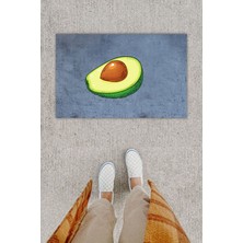 Dijital Baskı Dekoratif Avakado Antrasit Kapı Önü Paspası