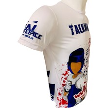 WhiteFace Taekwondo Özel Tasarım Baskılı Tişörtü (Beyaz)