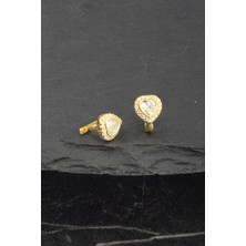 Byes 925 Ayar Gümüş Kalp Küpe