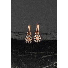 Byes 925 Ayar Gümüş Papatya Küpe