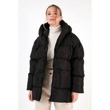 Lela Oversize Fit Kapüşonlu Şişme Mont Bayan Mont 640Y047
