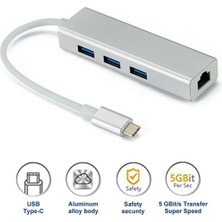 Koodmax Type C To 3 Port USB 3.0 Hub Çoklayıcı Ethernet Macbook