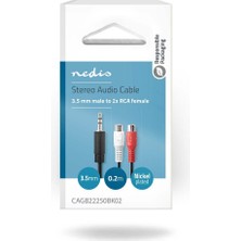 Nedis 3.5 mm Erkek - 2x Rca Dişi 20CM Stereo Kablo