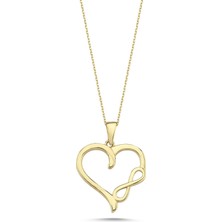 Altın Kalpli Sonsuzluk Kolyesi