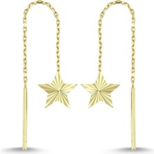 Altın Sallantılı Yıldız Küpe