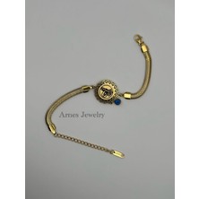 Arnes Jewelry Çelik Italyan Ezmeli Tuğralı Bileklik