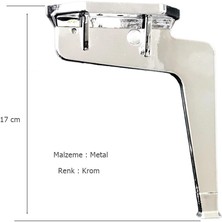 Eym 4 Adet Kaz Lüks Mobilya Koltuk Ayağı Metal Krom 17 cm