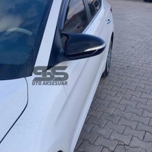 Fruens Hyundai Elantra Sinyalli 2016-2018 Uyumlu Batman Yarasa Ayna Kapağı Piano Black Abs Plastik