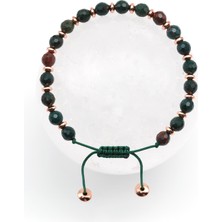 Alibaba Doğaltaş Kan Taşı Doğal Taş Makrome Örme Bileklik Fasetli Kesim