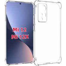 HappyCase Xiaomi   Mi 12 Köşeli Şeffaf Anti Shock Silikon Kılıf