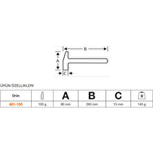 Bahco Alman Standartı Çekiç 100gr 481-100