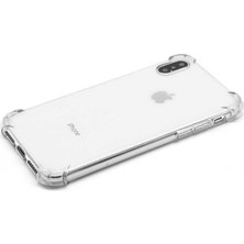 HappyCase Apple iPhone Xs Köşeli Şeffaf Anti Shock Silikon Kılıf