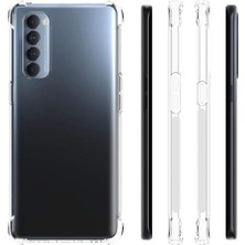  Oppo Reno 4 Köşeli Şeffaf Anti Shock Silikon Kılıf