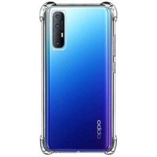  Oppo Reno 3 Köşeli Şeffaf Anti Shock Silikon Kılıf