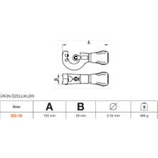 Bahco Bakır Alüminyum ve Çelik Borular için Boru Kesici 8mm - 35mm arası 302-35