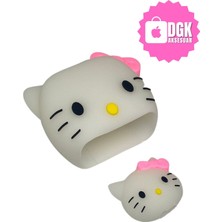 DGK Apple 18-20 Watt Hızlı Şarj Koruyucu Başlığı ve Kablo Koruyucu Set Hello Kitty Figürlü