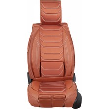 AG Store Seat Ateca Uyumlu Lüks Yarı Deri Oto Koltuk Kılıfı Ön/arka Set (Roma) Tarçın