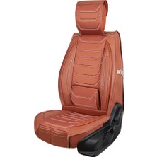 AG Store Seat Ateca Uyumlu Lüks Yarı Deri Oto Koltuk Kılıfı Ön/arka Set (Roma) Tarçın