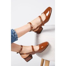 Mio Gusto Audrey Taba Renk Rugan Arkası Açık Kısa Topuklu Kadın Ayakkabı