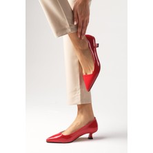 Mio Gusto Carmen Kırmızı Rugan Kısa Topuklu Ayakkabı