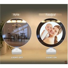 Hediye Vakti Fotoğraflı LED Işıklı Sihirli Ayna Resimli Çerçeve Dekoratif Masa Makyaj Ayna