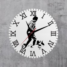 Hediye Vakti Kemal Atatürk Sluetli Cam Duvar Saati