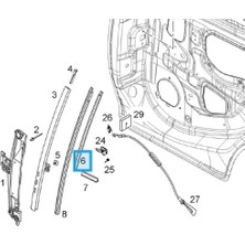 Opel Corsa D Arka Kapı Cam Haraket Fitili Orjinal Ürün 13188986