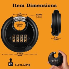 Safety1 70MM Hava Koşullarına Dayanıklı Şifreli Kilit ， 4 Haneli Disk Asma Kilit Kombinasyonu, Garaj Için Dış Mekan Asma Kilit, Dış Mekan Çiti, Kulübe, Depolama Ünitesi, Römork, 12 Paket (Yurt Dışından)