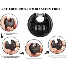 Safety1 70MM Hava Koşullarına Dayanıklı Şifreli Kilit ， 4 Haneli Disk Asma Kilit Kombinasyonu, Garaj Için Dış Mekan Asma Kilit, Dış Mekan Çiti, Kulübe, Depolama Ünitesi, Römork, 12 Paket (Yurt Dışından)