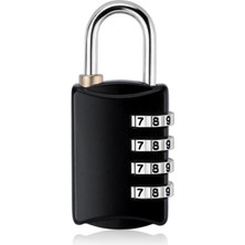 Safety1 Soyunma Için 4 Haneli Kombinasyon Asma Kilit, Römork Bavul Siyah 1size Için Paslanmaz Çelik Disk Kombinasyon Asma Kilit Mini Kilit (Yurt Dışından)