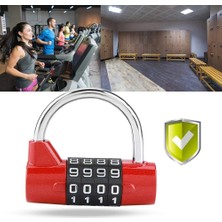 Safety1 Kapı Şifre Kilidi, 4 Arama Haneli Kod Kombinasyonu Asma Kilit Spor Salonu, Okul, Çalışan Soyunma Seyahat Bavul Için Güvenlik Şifre Kilidi (Kırmızı) (Yurt Dışından)