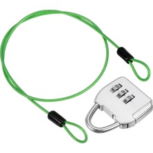 Safety1 3 Haneli Şifreli Kilitli Güvenlik Çelik Kablo, Seyahat Asma Kilit 3ft Kaplamalı Güvenlik Tel Halat Bagaj Bavul Gümüş Için Çift Döngü (Yurt Dışından)