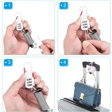 Safety1 Yaylı Kablo ile 3 Haneli Şifreli Kilit, 3 Adet Kask Asma Kilit 3.3ft Bisiklet Soyunma Seyahat Bagajı Için Esnek Güvenlik Çelik Kilit Teli, Siyah (Yurt Dışından)
