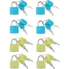 Safety1 Vıp - 8 Adet Metal Asma Kilit Prinç Bagaj, Sırt Çantası, Günlük, Mücevher Kutusu, El Sanatları, Anahtarlı ve Dayanıklı Kapaklı Okul Öğretim Kilidi (Küçük, Mavi, Sarı) (Yurt Dışından)