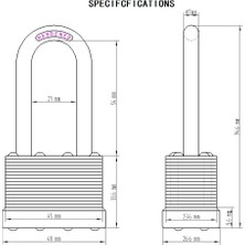 Safety1 12'li Paket Benzer Lamine Çelik Anahtarlı Asma Kilitler, KA#5313, 45MM(1-3/4") Geniş, Aynı Anahtarlarla Ağır Hizmet Uzun Asma Kilit Seti (Yurt Dışından)