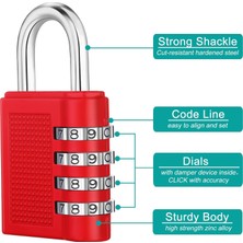 Safety1 Soyunma Kilidi - Okul Spor Salonu Dolabı, Spor Dolabı, Çit, Alet Kutusu, Kasa, Dış Mekan, Çit, Çile ve Depolama Için 4 Haneli Şifreli Kilit (Şerit) (Yurt Dışından)