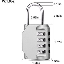 Safety1 4 Haneli Şifreli Asma Kilit, Okul Spor Salonu Dolapları, Spor Dolapları, Sırt Çantaları, Bagaj, Evcil Hayvan Kapıları Için 1/7 "çap (Yurt Dışından)