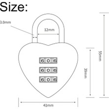 Safety1 Aşk Kalp Şekli Şifreli Asma Kilit Kızlar Kadınlar Için, Mini 3 Haneli Şifre Sıfırlanabilir Kod Soyunma Kilidi Okul Pembe 2 Adet/takım (Yurt Dışından)