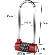 Safety1 5 Haneli Şifreli Asma Kilit, Uzatılmış Şifreli Kilit, Uzun Kelepçeli Spor Salonu Dolabı, Okul Dolabı, Bagaj Seyahat Kilidi, Alet Kutusu, Dolap, Bagaj, Dolap Saklama Alanı (Kırmızı) (Yurt Dışından)