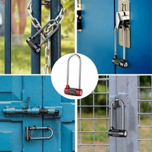 Safety1 5 Haneli Şifreli Asma Kilit, Uzatılmış Şifreli Kilit, Uzun Kelepçeli Spor Salonu Dolabı, Okul Dolabı, Bagaj Seyahat Kilidi, Alet Kutusu, Dolap, Bagaj, Dolap Saklama Alanı (Kırmızı) (Yurt Dışından)