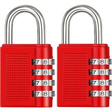 Safety1 Şifreli Kilit 2 Paket, 4 Haneli Şifreli Asma Kilit Dış Mekan, Okul Kilidi, Spor Salonu Kilidi (Kırmızı) (Yurt Dışından)