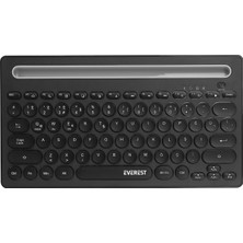 Everest KB-BT84 Siyah/gri Bluetooth Ultra Ince+Şarjlı Q Mac/win/android/ıos Uyumlu Kablosuz Klavye