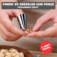 Luck Fındık, Sebze ve Kestane Temizlerken ve Doğrarken Parmaklarınızı Koruyan Metal Kapaklar, 2 Adet.