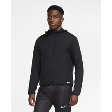 Nike Erkek Spor Koşu Aerolayer Kapüşonlu Ceket Siyah