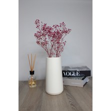 Apricity Dekoratif Silindir Uzun Beton Vazo / 20CM - Krem