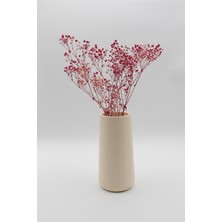 Apricity Dekoratif Silindir Uzun Beton Vazo / 20CM - Krem