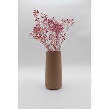 Apricity Dekoratif Silindir Uzun Beton Vazo / 20CM - Kahverengi