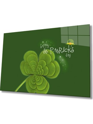  Patricks Day  Yeşil Cam Tablo