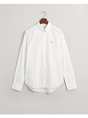 Gant Erkek Beyaz Slim Fit Düğmeli Yaka Gömlek 3000102.110