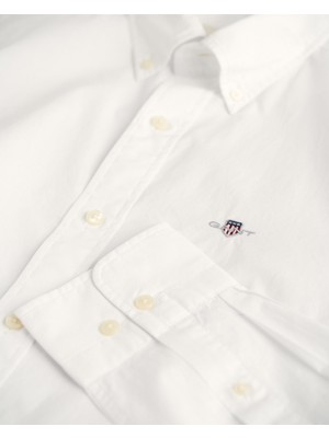 Gant Erkek Beyaz Slim Fit Düğmeli Yaka Gömlek 3000102.110
